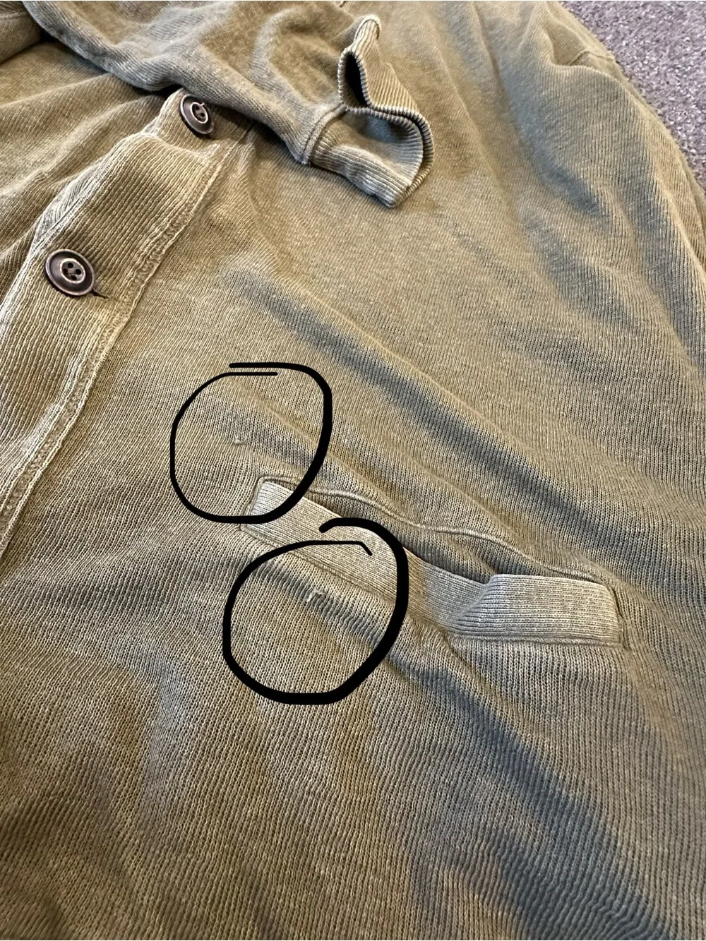 Vintage Polo Ralph Lauren Olive Green Cotton Linen Blend Button Down Cardigan XL